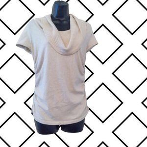 COPY - APT. 9 Cowl Neck Metallic Short Sleeve Sweater